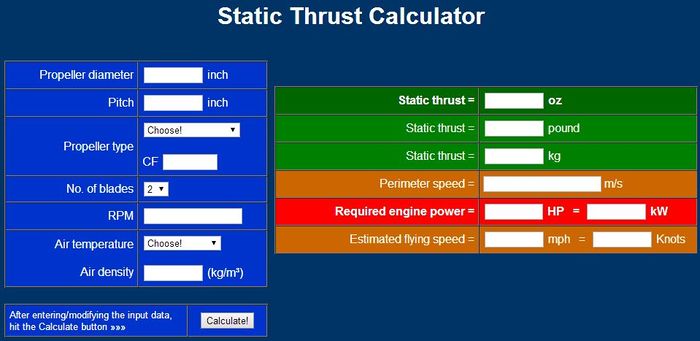 Rc Prop Thrust Chart